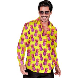 Widmann - Hawaii & Carribean & Tropisch Kostuum - Tropical Fruit Party Beach Overhemd Man - Geel - XXL - Carnavalskleding - Verkleedkleding