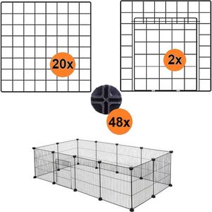 Draadkubus Kooi Elementen 35x35cm Konijnenren Puppyren Kippenren Konijnenhok Caviakooi