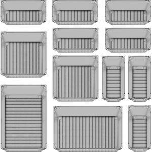 Opbergsysteem voor Laden - Make-uptafel Organizer - Pennenbakjes - Make-up Organizer - 12 Stuks - Grijs