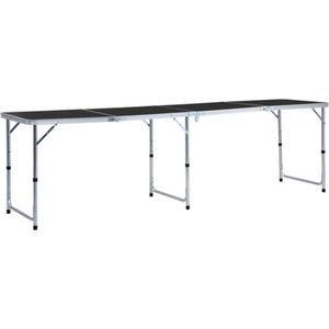 vidaXL - Campingtafel - inklapbaar - 240x60 - cm - aluminium - grijs