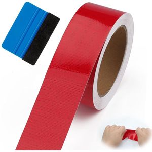 Reflecterend plakband - Rood, waterdicht, zelfklevend - 16 meter x 5 cm, veiligheidstape