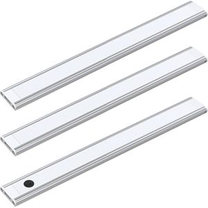 Kastverlichting met bewegingssensor - 3-pack - LED strips 30 cm koppelbaar - 3 watt dimbaar - CCT lichtkleur instelbaar - Met adapter - Keukenverlichting onderbouw led