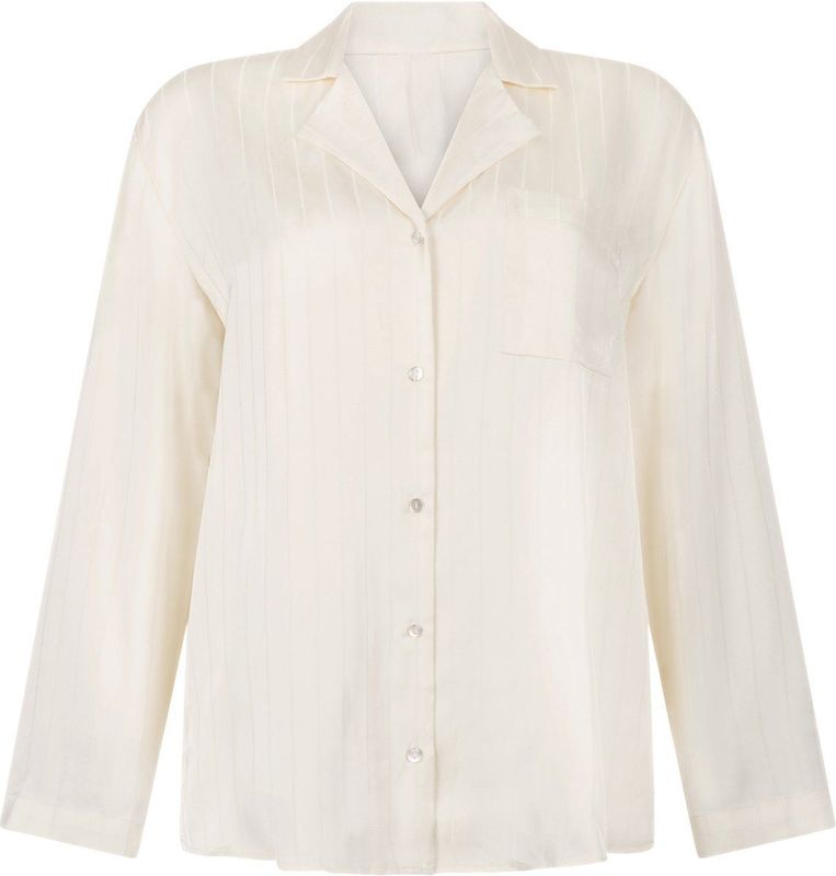 Hunkemöller Satijnen jasje met krijtstrepen Wit XS