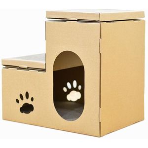 SpirePets - kattenhuis krab-speelhuis - huisje voor poezen en katten - kattenbak