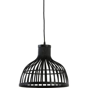 Luqaza Hanglamp Aliza - Bamboe/Zwart - Ø35cm - Modern - Hanglampen Eetkamer, Slaapkamer, Woonkamer