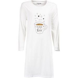 Temptation Dames Bigshirt - Made with Love Print - Wit - Maat M