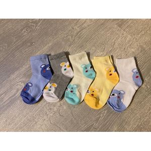 Vrolijke kindersokken set van 5 paar - sokken - Dreumessokken - Multipack - Maat 17-20