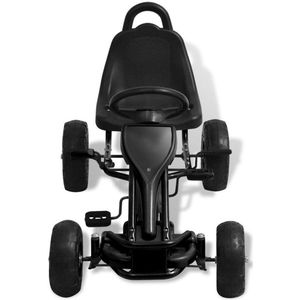 vidaXL Skelter met pedalen en pneumatische banden zwart
