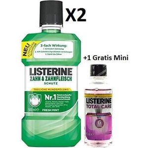 Listerine Mondwater Voordeelverpakking + Gratis Mini - 500ml + 95ml