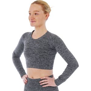 Xtreme Sportswear - Crop Sporttop lange Mouwen - Antraciet Melange