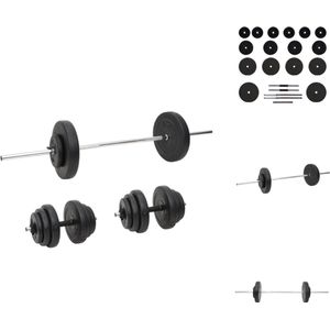 vidaXL Halter Gewichtenset - Multifunctioneel - Beton - Verschillende Gewichten - 60 kg - Halterset