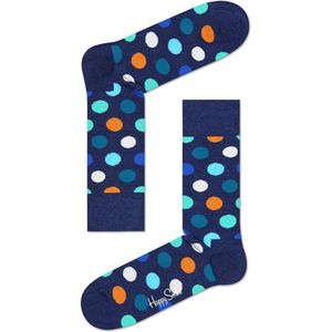 Happy Socks Big Dot Sokken - Donkerblauw/Multi - Maat 36-40