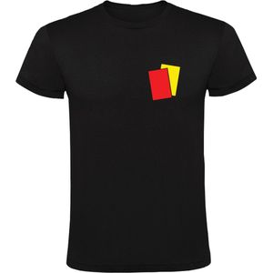 Rood Geel Scheidsrechter Heren T-shirt | Scheids | Voetbal | Hockey | Voetbalscheidsrechter | Rode Kaart | Gele kaart | Shirt