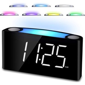 Digitale Wekkerradio met Verstelbare Helderheid en Snooze Functie - Groot Display - Geluidsvolume Aanpassing - Geschikt voor Slechthorenden - Ideale Wekker voor Slaapkamer - Elektronische Klok met Digitale Tijdweergave