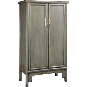Colours of the Orient - Chinese Kast - Olijfgroen - Hout - Luxe Koperen Beslag