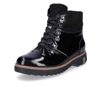 Waldläufer - Hitomi - Veterboot - Zwart - Lakleer - Slijtvaste Rubberen Zool