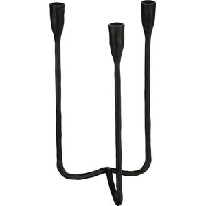 Mica Decorations Christy Kandelaar - L17 x B18 x H34 cm - Aluminium - Zwart