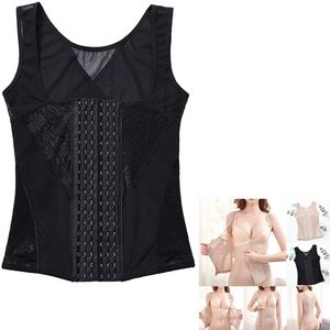 Corset voor het vormen van het lichaam - Buikcorset met knoopjes - Korset - Tailletrainer met haakjes - Kantpatroon - Geschikt voor dagelijkse lichaamsvorming, onzichtbaar afslanken en trainingshulpmiddelen - Zwart - Maat M