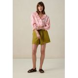 Lichtroze blouse met ruiten