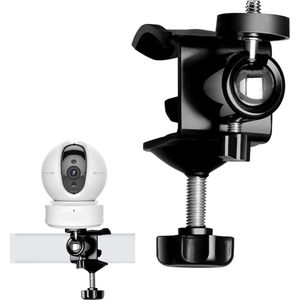 360 Degree Adjustable Surveillance Camera Holder Clip - Indoor and Outdoor Use - Black