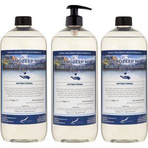 Handzeep No Scent, No Colour 1 liter - met gratis pomp - set van 3 stuks
