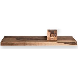 Tu Las™ Massief houten zwevende wandplank - 94 x 22 x 4 cm - Handgemaakte langwerpige boekenplank - Walnoot hout