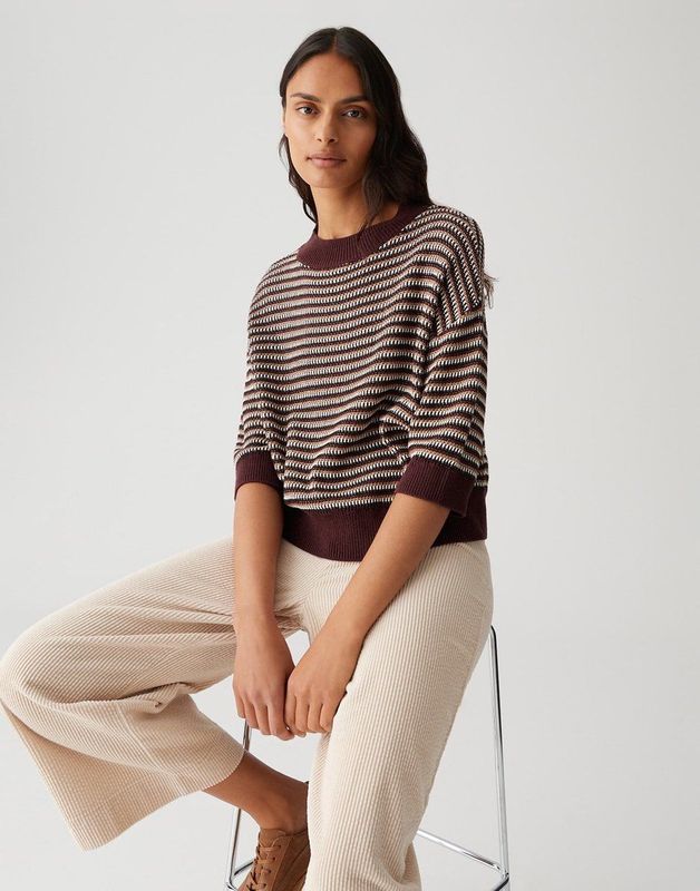 Opus - Pullover - Paars - Korte Mouw