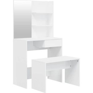vidaXL - Kaptafelset - 74,5x40x141 - cm - hoogglans - wit