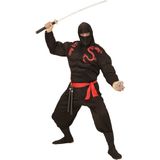 Widmann - Ninja & Samurai Kostuum - Black Super Ninja Kostuum - Zwart - Small - Carnavalskleding - Verkleedkleding