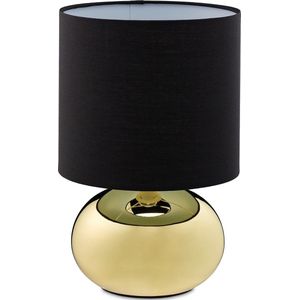 Relaxdays tafellamp touch - nachtlamp - modern - dimbaar - E14 - schemerlamp - touch lamp - goud