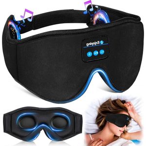 3D-slaaphoofdtelefoon draadloos muziek oogmasker - ultrazacht slaapmasker met hoofdtelefoon voor zijslapers - reizen