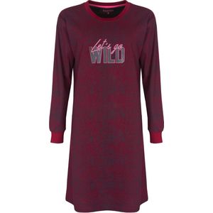 Irresistible Dames Nachthemd - Ronde Hals - Bordeaux Rood - Maat S