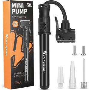Draagbare Mini Fietspomp - Aluminium Luchtpomp voor Alle Ventielen