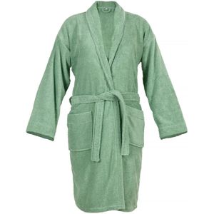 DoubleLife - Badjas - Stone Green - 100% Katoen - 50% Gerecycled Katoen - GRS Gecertificeerd