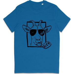 T Shirt Grappige Geit - Heren en Dames T Shirt - Blauw - L