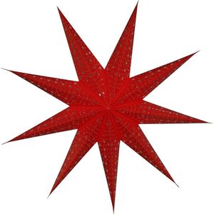 Kerstster nr. 37 Rode ster ""stars"" met 9 punten - Papieren Kerststerren - Kerstdecoratie - Ø 60 cm - zonder verlichtingsset - Kerst