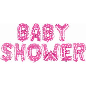 Folieballon kit | Baby shower | 35cm | Roze | Incl. touw