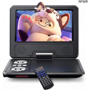 RFWR® Draagbare DVD-speler voor Kinderen - 9,5 inch met Draaibaar Scherm en Sterke Accuduur voor Autoreizen