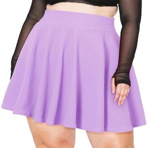 Dames Basic Mini Skater Rok Hoge Taille Casual Plisse Rok voor Grote Maten