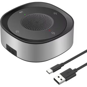 Tech Supplies USB Conferentie Luidspreker Microfoon - Zwart/Zilver