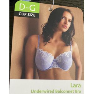 Panache Superbra Lingerie Lara BH - underwired balconnet bra - grijs met bloemetjes - maat FF75