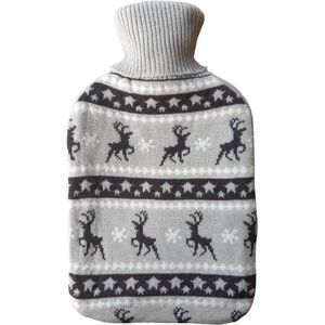 Warmwaterkruik 2 Liter met Gebreide Hoes – Winter Design – Zachte Coltruihoes – Hittekruik voor Warmte & Comfort