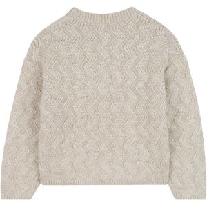 Beige Gebreide Sweater met Pailletten 116