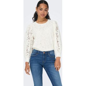 Only T-shirt Onlyrsa 78 Lace Top Nl Wvn 15283271 Creme Dames Maat - XS