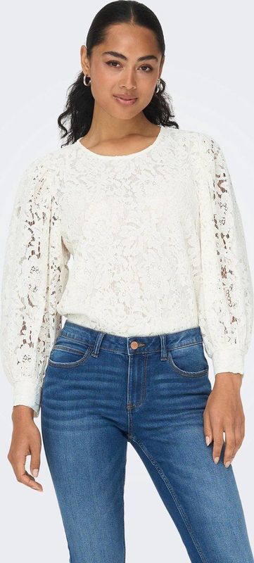 Only T-shirt Onlyrsa 78 Lace Top Nl Wvn 15283271 Creme Dames Maat - XS