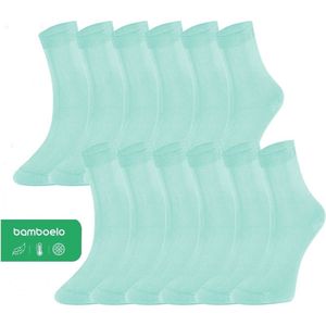 12 paar Bamboe Sokken - Kleurrijke Bamboesokken voor Dames - Bamboe Sokken - Naadloze Sokken - Maat 39/42 - Licht Groen