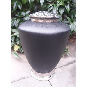Urn Glas/Messing Zwart mat, Regendruppel look, 3,5 liter, Urn voor as
