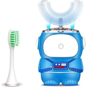 Vitdipy - U-vormige tandenborstel - Elektrische Tandenborstel - Leeftijd 2-6 - Tandenborstel kind - Peuter tandenborstel - Gevoelige tanden - Blauw