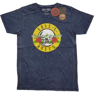Guns N' Roses - Classic Logo Heren T-shirt - M - Blauw