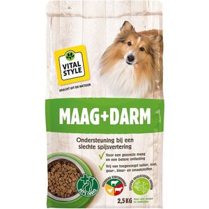 VITALstyle Maag+Darm - Geperste Hondenbrokken - Voor Honden Met Een Gevoelige Spijsvertering - Met o.a. Heemswortel & Prebiotica - 2,5 kg